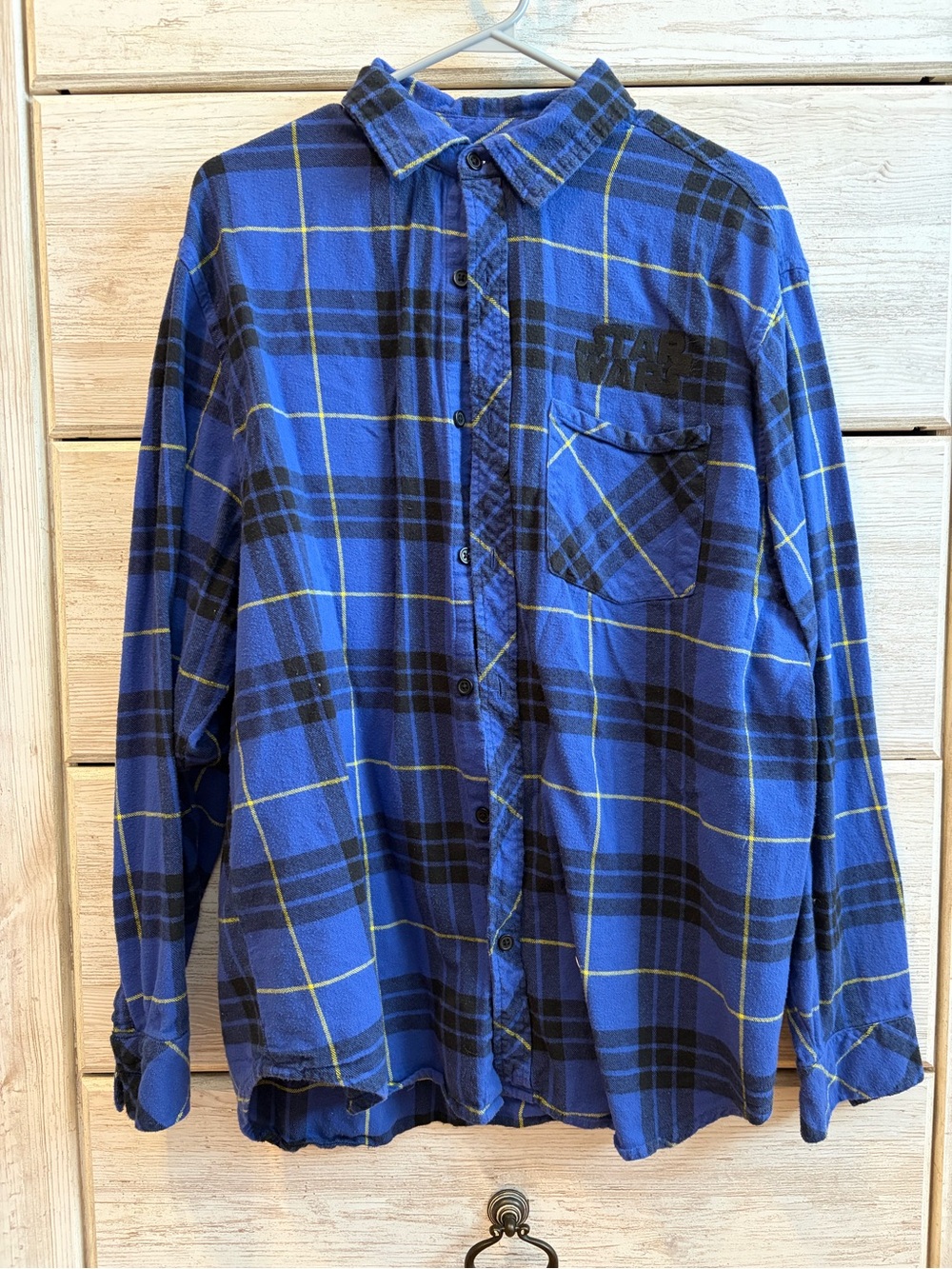 Disney Star Wars Blue Plaid Button-Down Shirt